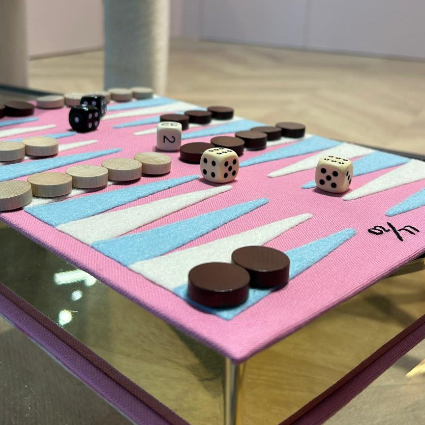 The Backgammon Book (Pink - Giant Game Board Clutch)