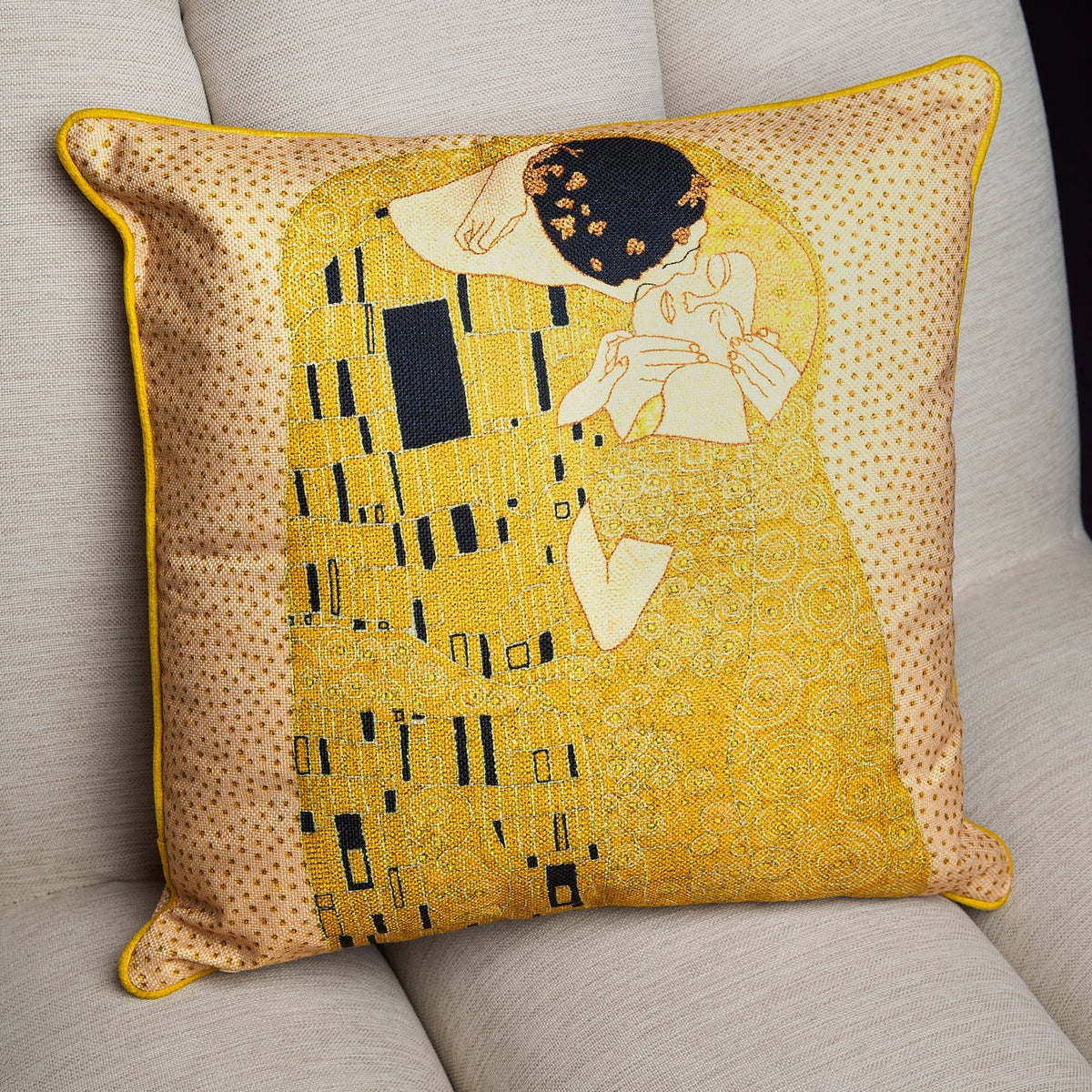 The Kiss (Gold - Printed Cushion)