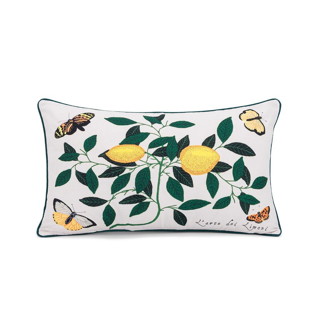 Lemons And Butterflies (Printed Cushion)