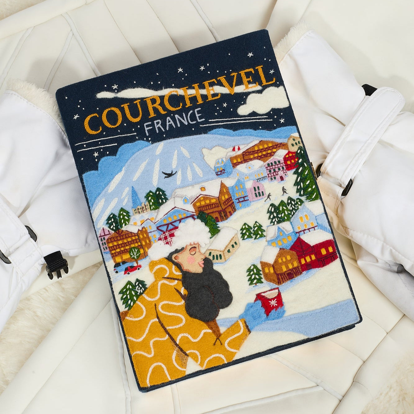 Packaged product with 'Courchevel France' design on a white surface