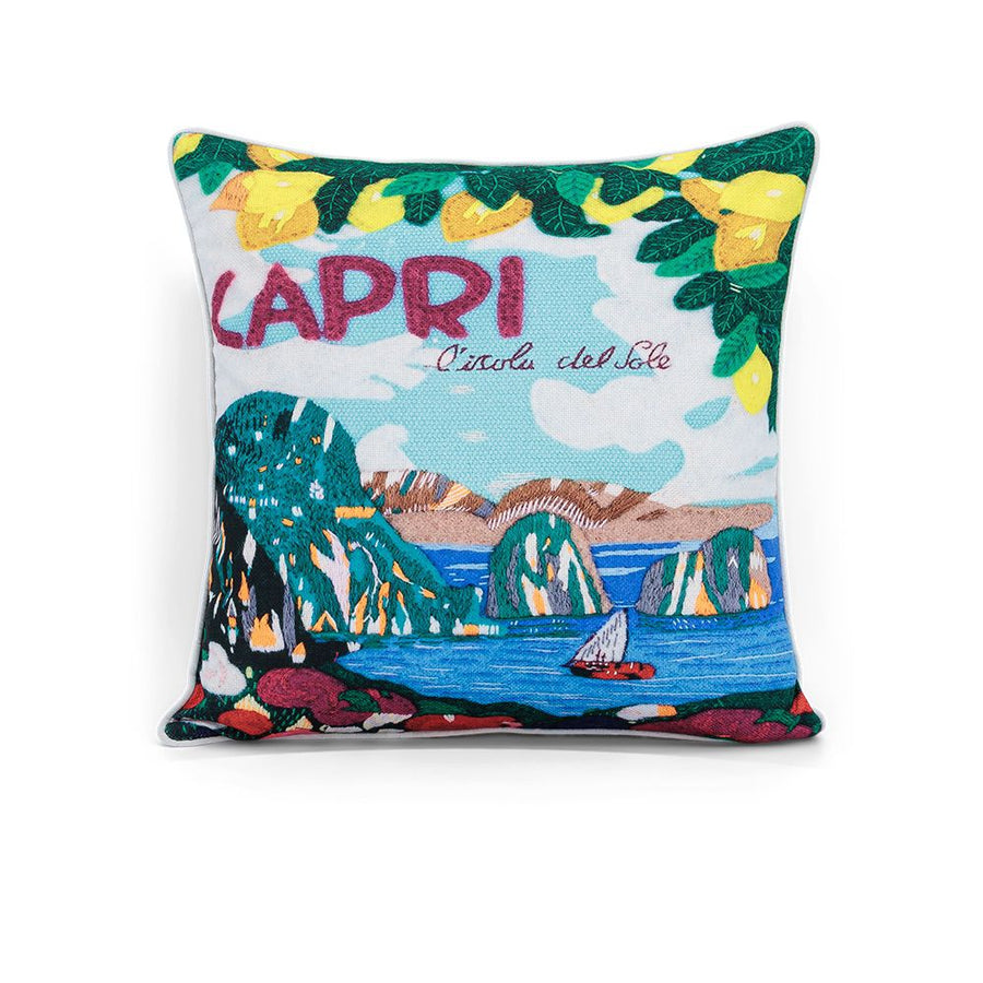 Capri, Island of the Sun (Printed Cushion)