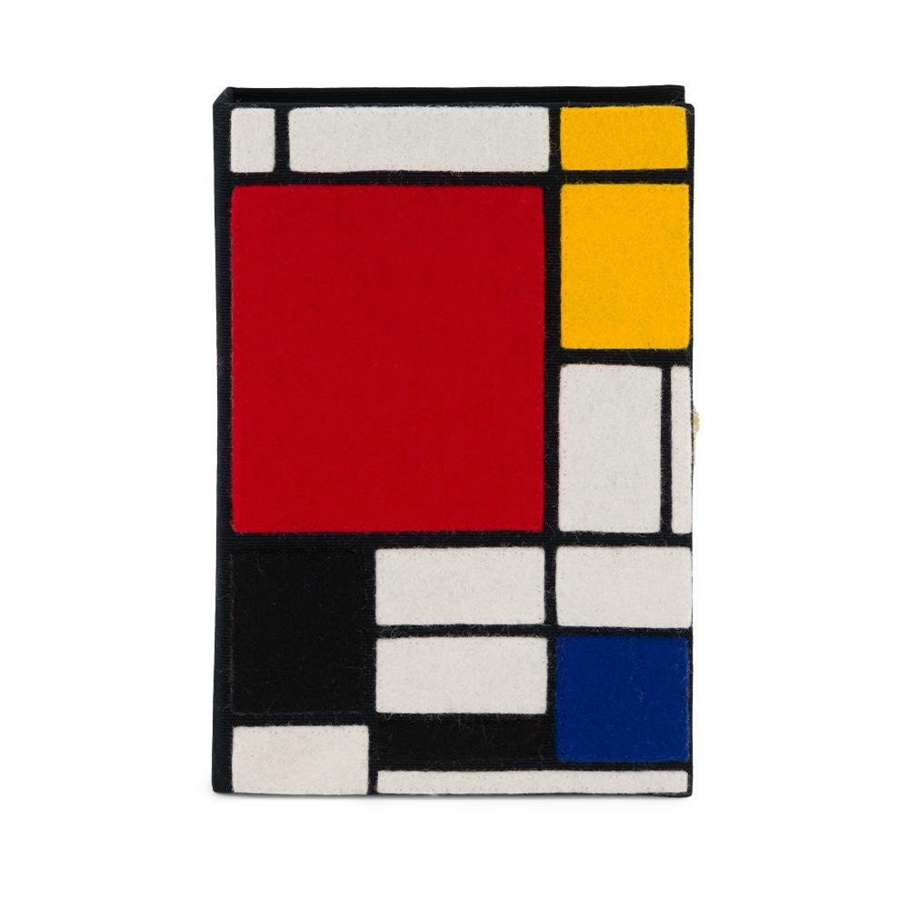 Red. White. and Blue Frame Purse Leather Mondrian Look Made by