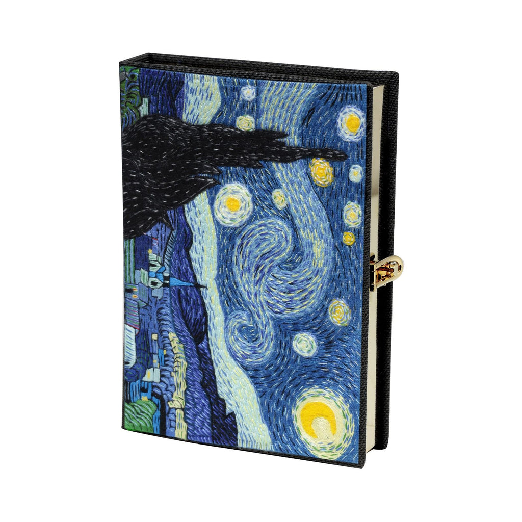 Olympia Le-Tan Van Gogh's Starry Night Book Clutch Bag, Indigo Latim, Women's, Clutches & Small Handbags Clutches Pouches & Wristlets